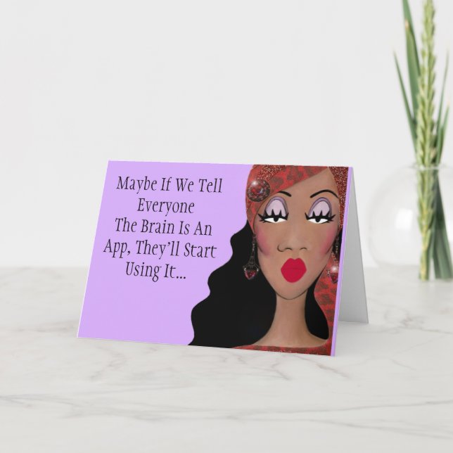 "Nutzt irgendjemand noch ihr Gehirn?" Karte (Vorderseite)