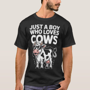 Nutztier Ein Junge Der Kühe Liebt Rancher Vieh T-Shirt