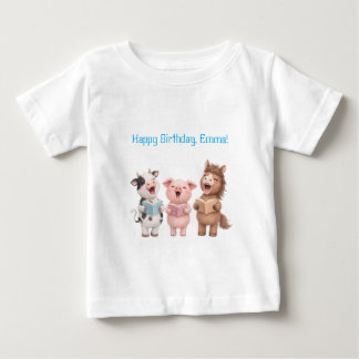 Nutztier-Geburtstag Baby T-shirt