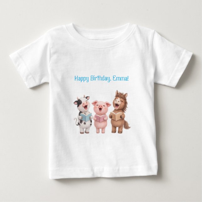 Nutztier-Geburtstag Baby T-shirt (Vorderseite)