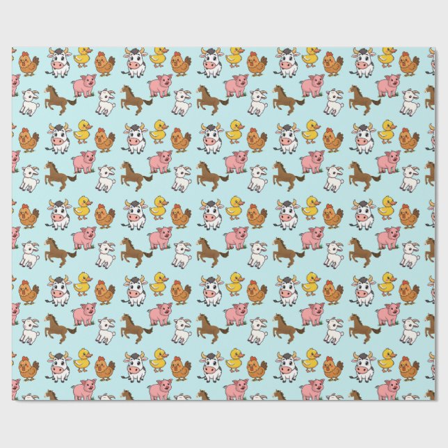 Nutztiere Geschenkpapier (Flach)