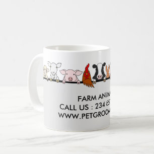 Nutztiere Schaf Huhn Kuh Kunde Kaffeetasse