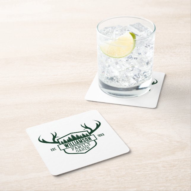 Nutzwaldkabine Rechteckiger Pappuntersetzer (Vor Ort)