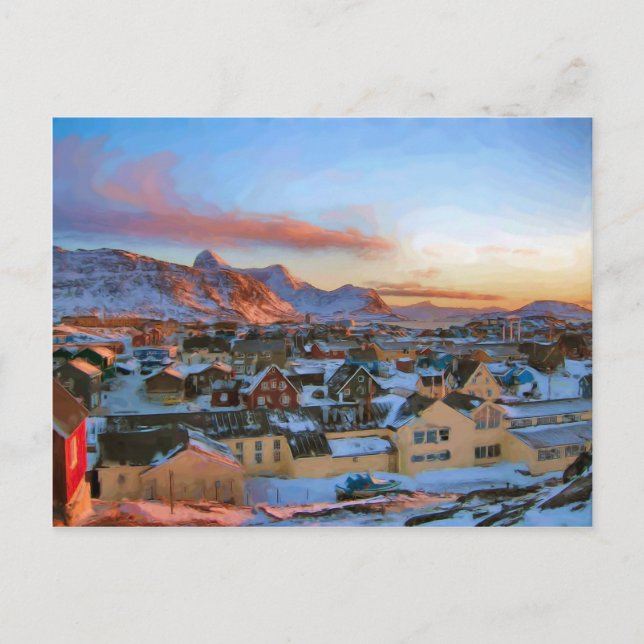 Nuuk City Grönland - Ozborne Whilliansson Postkarte (Vorderseite)