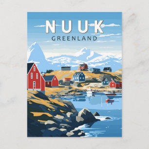 Nuuk Grönland Reise Kunst Vintage Postkarte