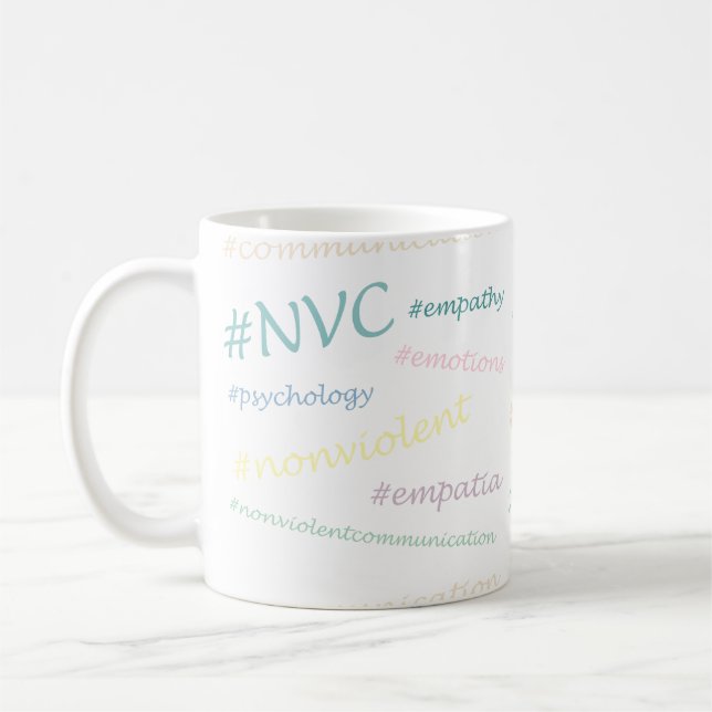#NVC Gewaltlose Kommunikation Hashtag-Set Kaffeetasse (Links)