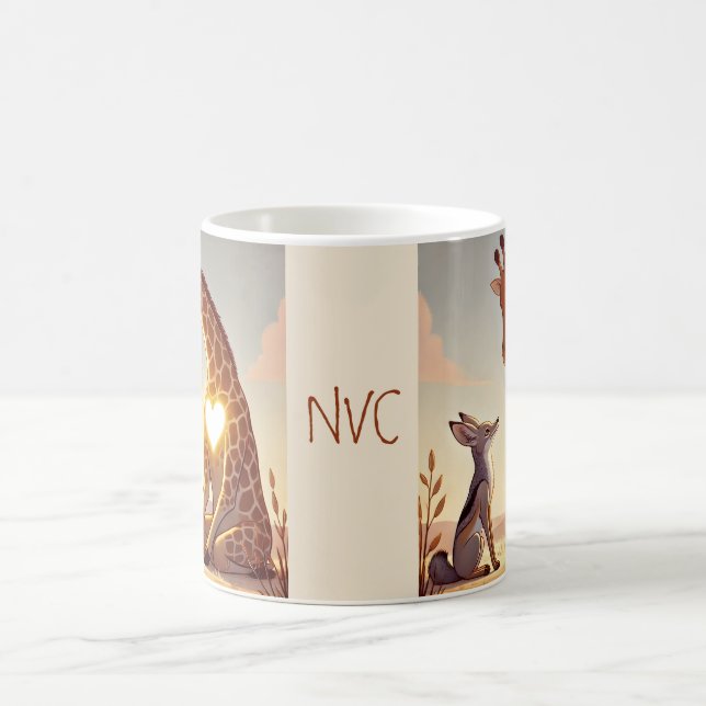 NVC Giraffe und Jackal - Gewaltlose Kommunikation Kaffeetasse (Mittel)
