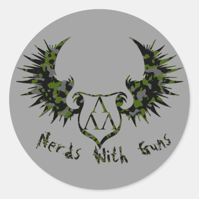 NWG-CAMMO-ARCH-GLOW copy, cammo-trilam-logo-wings- Runder Aufkleber (Vorderseite)