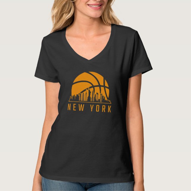Ny Basketball Sport Fans Player New York Skyline G T-Shirt (Vorderseite)