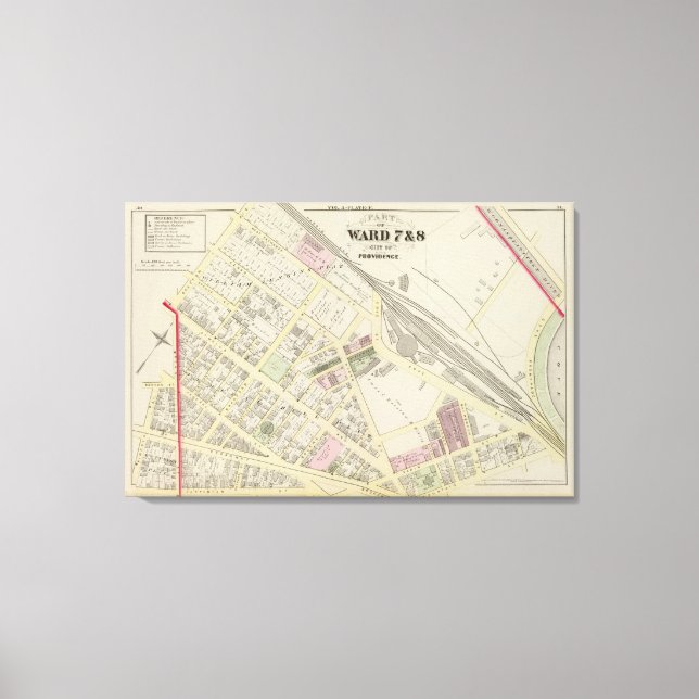 NY Boston & Providence Rail Road Map Leinwanddruck (Vorderseite)