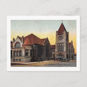 NY Central Station, Syrakus, New York Vintag Postkarte