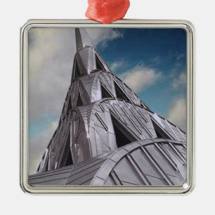 NY Chrysler Gebäude Silbernes Ornament