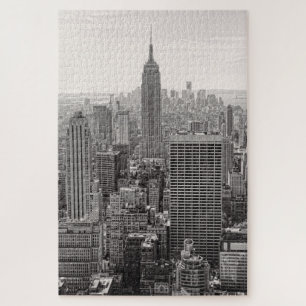 NY City Skyline Empire State Gebäude, WTC BW Puzzle
