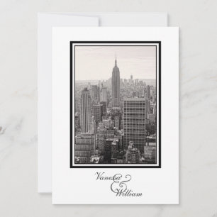 NY City Skyline ESB BW Hochzeits-Einladung Einladung