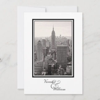 NY City Skyline ESB BW Wedding Invite Einladung