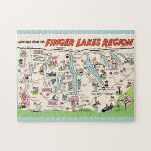 NY Finger Lakes Illustrated Spaß-Puzzle Puzzle