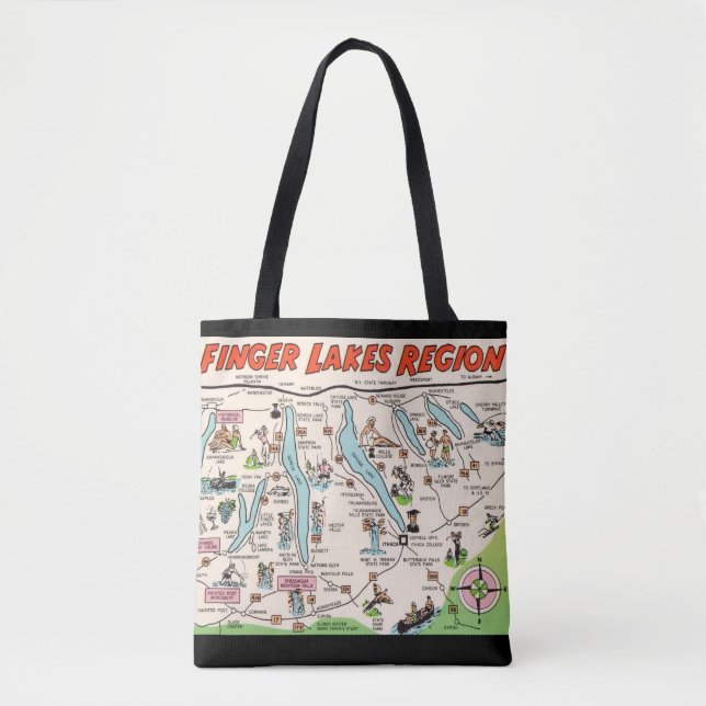 NY Finger Lakes Shoulder Tote Bag (Vorderseite)