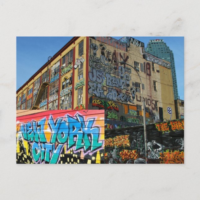 ny Graffiti-Gebäude Postkarte (Vorderseite)