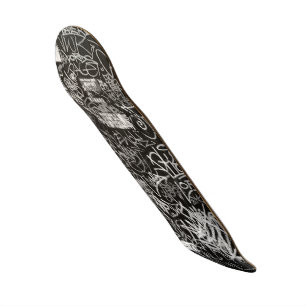 NY GRAFFITI-SKATEBOARD-SCHWARZES U. GRAU SKATEBOARD