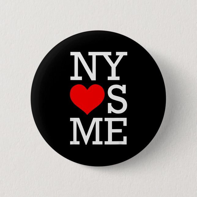 Ny Loves Me Funny I Heart New York  Button (Vorderseite)