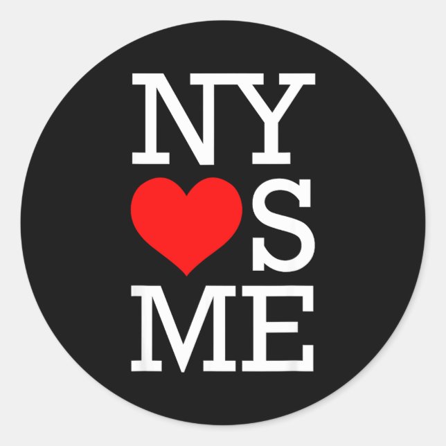 Ny Loves Me Funny I Heart New York  Runder Aufkleber (Vorderseite)