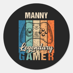 Ny Name Personalisiert Legendary Gamer Runder Aufkleber