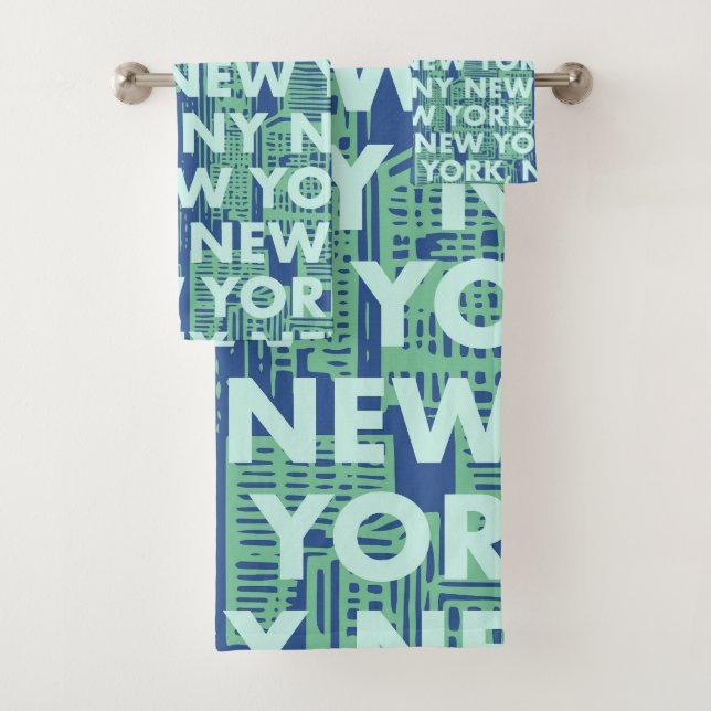 NY NEW YORK Grafikmuster Badhandtuch Set (Insitu)