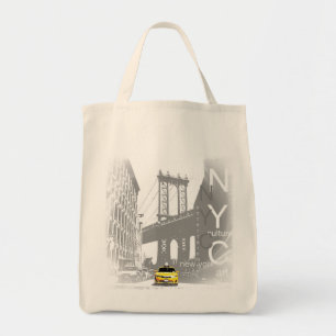 Ny Nyc New York City Yellow Taxi Brooklyn Bridge Tragetasche