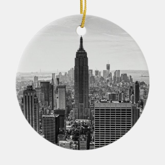 NY Stadtskyline-Reich-Staats-Gebäude, WTC BW Keramik Ornament (Vorne)