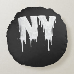 NY Straßenatmosphäre Rundes Kissen