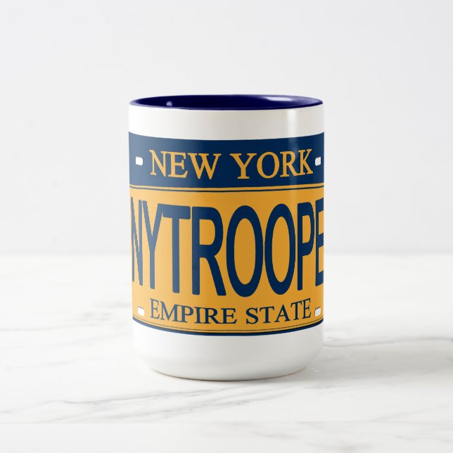NY TROOPER NY License Plate Tasse (Mittel)