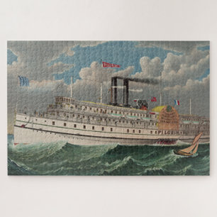 NY Voyage Grand Paddlewheel Dampfboot Pilgrim Puzzle