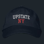 NY White und Red auf Navy Blue Bestickte Baseballkappe<br><div class="desc">UPSTATE NY Weiß und Rot bestickt auf Navy Blue Baumwollhut. Die Stickerei kann an andere Farbeinstellungen angepasst werden,  indem Sie die Schaltfläche "Design bearbeiten" auswählen. Außerdem ist die Möglichkeit verfügbar,  die gewünschte Farbe auf der Hauptseite auszuwählen.</div>