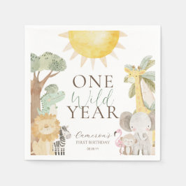 Nyala Safari Tiere Ein wildes Jahr erster Geburtst Serviette