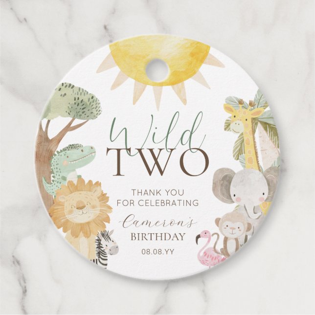 Nyala Safari Tiere Zwei wilde zweite Geburtstag Geschenkanhänger (Vorderseite)