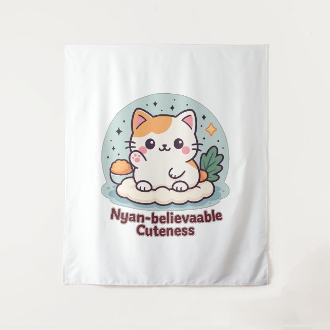 Nyan-glaubwürdige Kutheit - Niedliche Kawaii-Katze Wandteppich (Vorderseite)