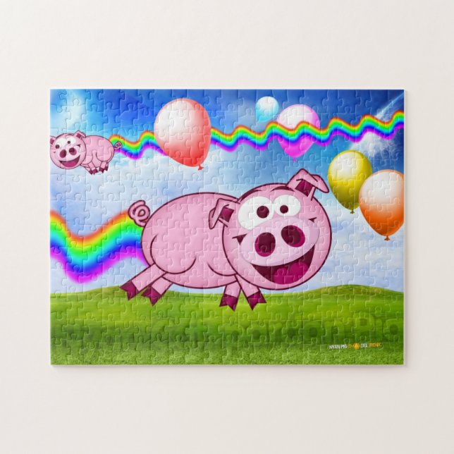 Nyan Katzenentschuldigung Schweinpuzzlespiel Puzzle (Horizontal)