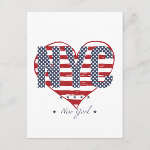 NYC American Flag Heart Postkarte
