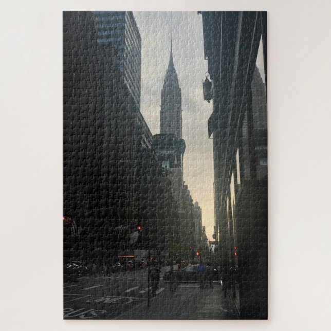 NYC Art Deco Skycraper Chrysler Gebäude Sunset Puzzle (Vertikal)