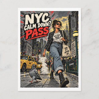 NYC Beruhige Dich Pass Postkarte