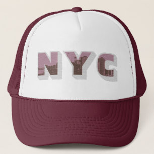 NYC Big Apple Vintage-Foto im Grafikstil Truckerkappe