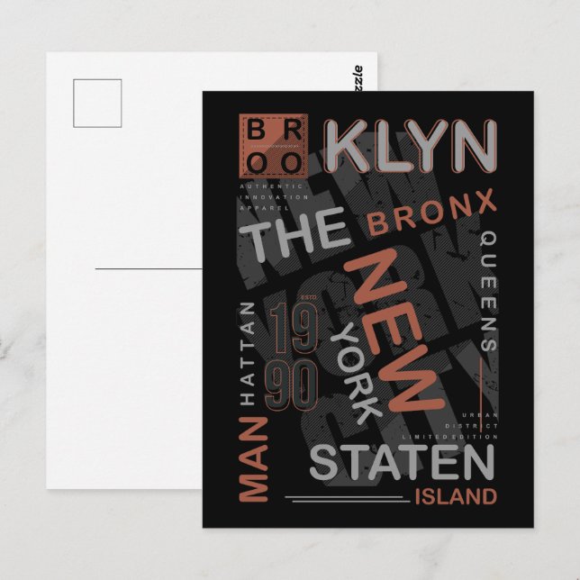 NYC Boroughs Legacy Postkarte (Vorne/Hinten)
