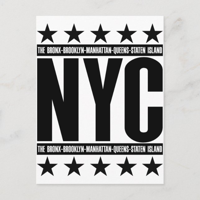 NYC Boroughs Postkarte (Vorderseite)