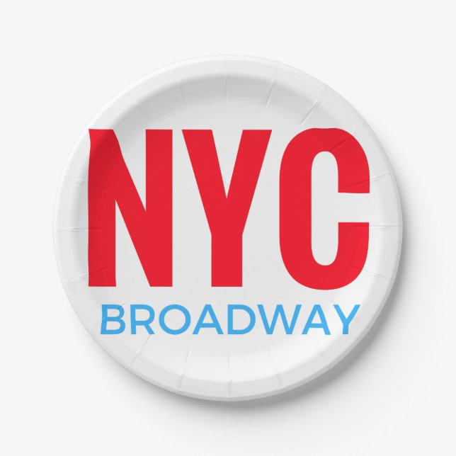 NYC Broadway Pappteller (Vorderseite)