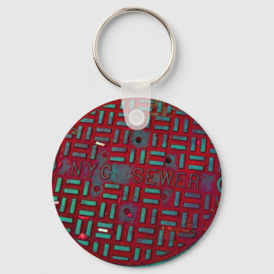 NYC Broadway Straßen-Kanaldeckel Schlüsselanhänger