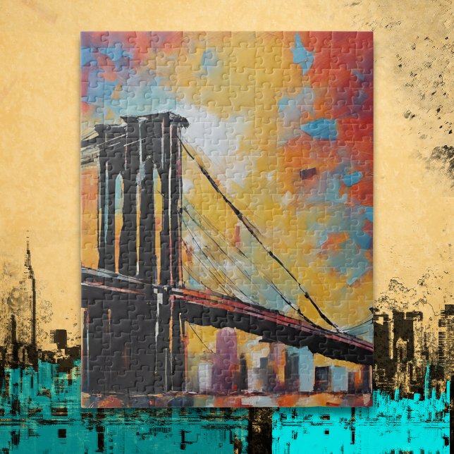 NYC Brooklyn Bridge Sonnenuntergang Stadtbild Puzzle (Von Creator hochgeladen)