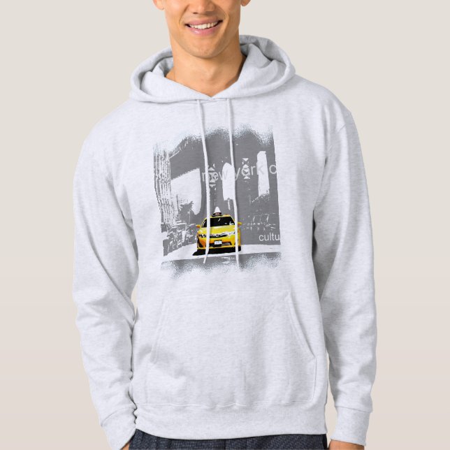 Nyc Brooklyn Bridge Yellow Taxi New York City Hoodie (Vorderseite)