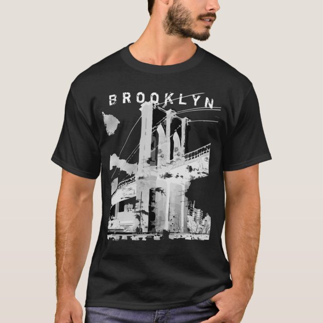 NYC: Brooklyn-Brücken-Shirt T-Shirt (Vorderseite)