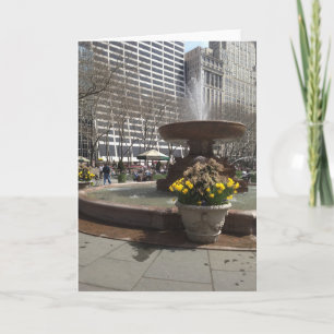 NYC Bryant Park Fountain Daffodien New York Spring Karte