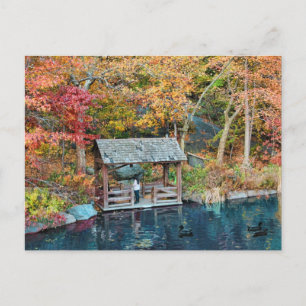 NYC Central Park Herbst, The Lake & Little Dock Postkarte